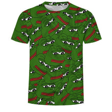 Load image into Gallery viewer, Sumer Hot Meme Pepe Frog T Shirt Men Summer Fashion Sad Frog Pepe Tshirt Printed T-shirt Casual Short Sleeve O-Neck Pepe Shirt