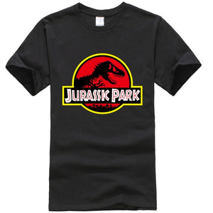 Summer men's T-shirt new JURASSIC PARK printed cotton T-shirt top casual brand pattern T-shirt hipster shirt