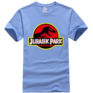 Summer men's T-shirt new JURASSIC PARK printed cotton T-shirt top casual brand pattern T-shirt hipster shirt