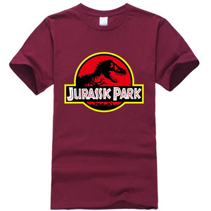 Summer men's T-shirt new JURASSIC PARK printed cotton T-shirt top casual brand pattern T-shirt hipster shirt