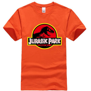 Summer men's T-shirt new JURASSIC PARK printed cotton T-shirt top casual brand pattern T-shirt hipster shirt