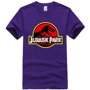 Summer men's T-shirt new JURASSIC PARK printed cotton T-shirt top casual brand pattern T-shirt hipster shirt