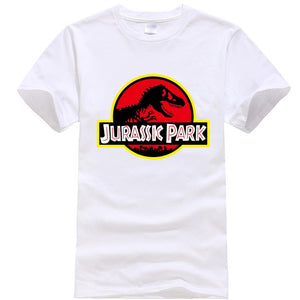 Summer men's T-shirt new JURASSIC PARK printed cotton T-shirt top casual brand pattern T-shirt hipster shirt