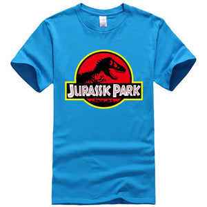 Summer men's T-shirt new JURASSIC PARK printed cotton T-shirt top casual brand pattern T-shirt hipster shirt