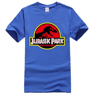 Summer men's T-shirt new JURASSIC PARK printed cotton T-shirt top casual brand pattern T-shirt hipster shirt