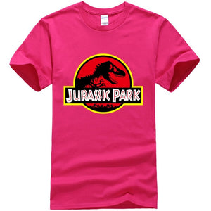 Summer men's T-shirt new JURASSIC PARK printed cotton T-shirt top casual brand pattern T-shirt hipster shirt