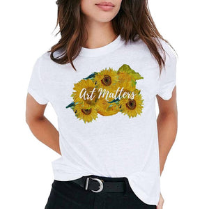 Van Gogh Oil Art women t shirt Print t-shirt female top Casual new streetwear tshirt graphic tee shirts Harajuku Femme 2019