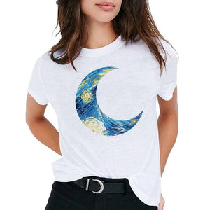 Van Gogh Oil Art women t shirt Print t-shirt female top Casual new streetwear tshirt graphic tee shirts Harajuku Femme 2019