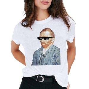 Van Gogh Oil Art women t shirt Print t-shirt female top Casual new streetwear tshirt graphic tee shirts Harajuku Femme 2019