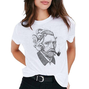 Van Gogh Oil Art women t shirt Print t-shirt female top Casual new streetwear tshirt graphic tee shirts Harajuku Femme 2019