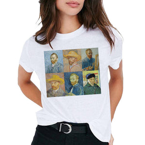 Van Gogh Oil Art women t shirt Print t-shirt female top Casual new streetwear tshirt graphic tee shirts Harajuku Femme 2019